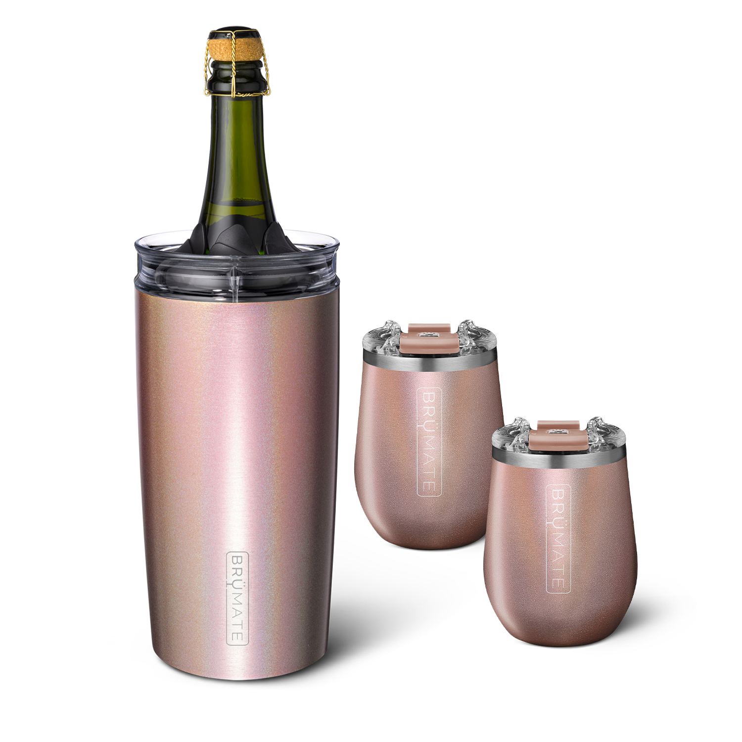 Bottle Chiller Bundle | Glitter Rose Gold | 49/14oz